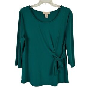 Diana Belle Green Faux Wrap Side Tie Top XL